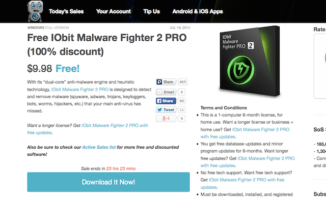 IObit Malware Fighter 2 PRO 惡意程式掃描、防護工具，限時免費下載（中文版）