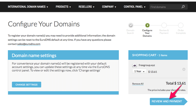 EuroDNS 提供免費註冊 .xyz 頂級網域名稱，限量前 1,000 位申請者
