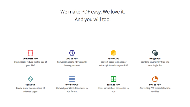 Smallpdf.com 線上 PDF 轉檔、合併、分割、壓縮工具，解決各種 PDF 疑難雜症