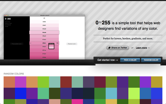 0to255 實用網頁選色器，快速查顏色深淺、色碼 HEX 值