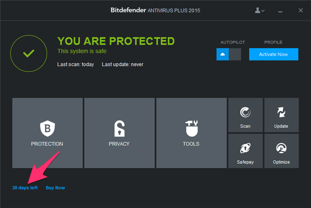Bitdefender Antivirus Plus 2015 比特病毒防護，180 天限時免費下載