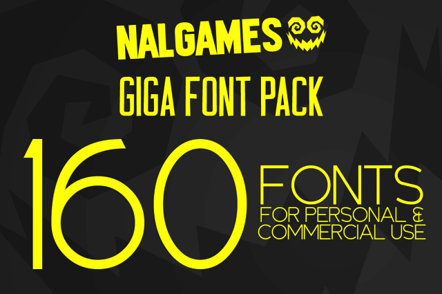 NAL Giga Font Pack：160 個英文字型包，限時免費下載