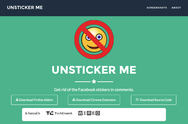 Unsticker Me 自動隱藏 Facebook 留言內的貼圖、表情符號（Firefox、Chrome）