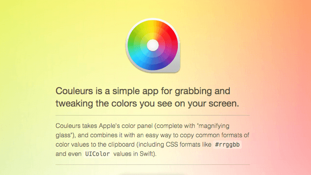 Couleurs 簡單、免費的螢幕取色工具（Mac）