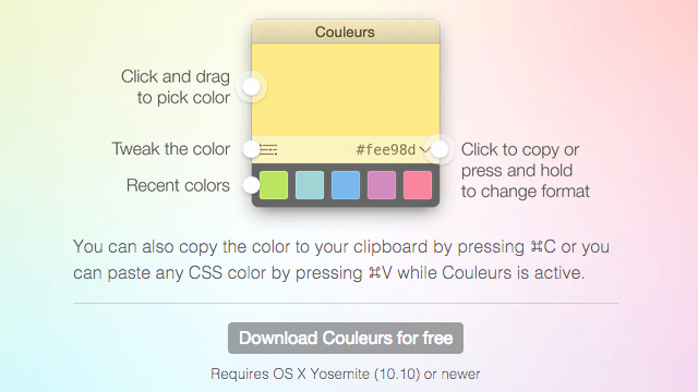Couleurs 簡單、免費的螢幕取色工具（Mac）