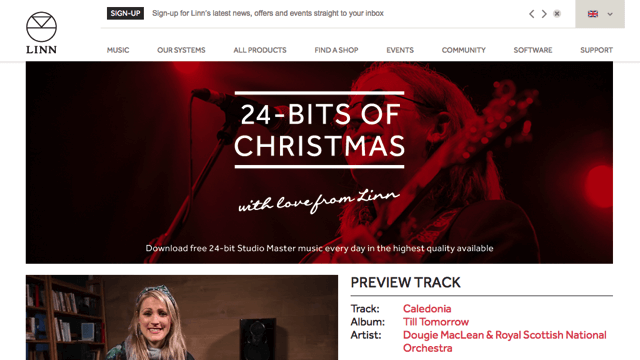 Linn 推出 24-bits of Christmas，聖誕節前免費下載高音質 FLAC 音樂