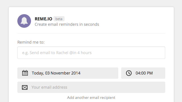 Reme.io 彈指間建立 Email 通知，將提醒事項自動寄回信箱