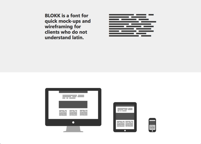 BLOKK 開發 Mockup 使用的填充字型，讓視覺效果更貼近真實情況