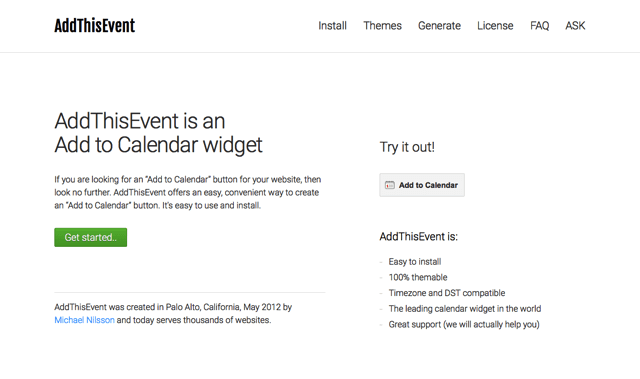 AddThisEvent 為活動網頁新增「加入行事曆」按鈕，快速登錄各種行事曆服務