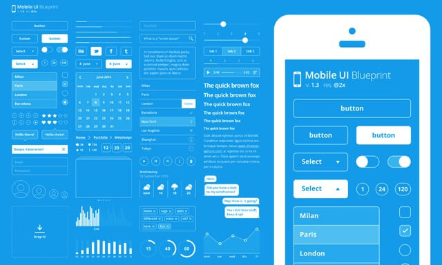 Mobile UI Blueprint psd files