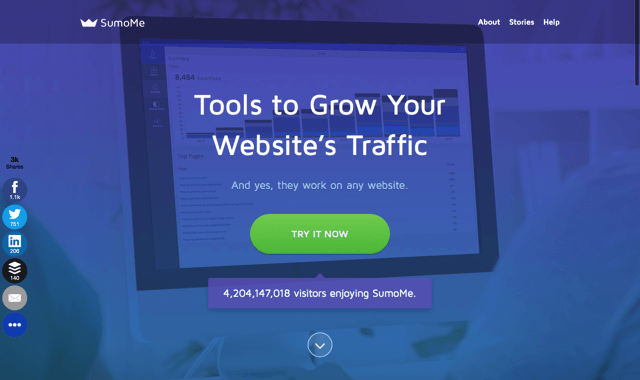 SumoMe 結合多種免費社群工具，快速讓網站流量成長 20%！