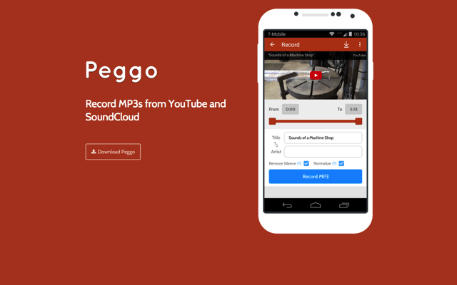 Peggo for Android 手機下載 YouTube 影片錄音轉檔 MP3 格式教學