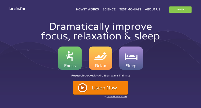 Brain.fm 量身打造背景音樂，提高專注力、放鬆或睡眠成效