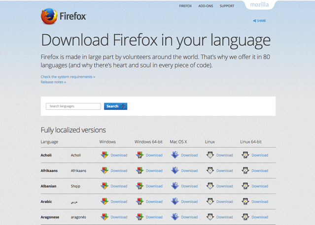 Firefox 64 位元官方版本正式推出！