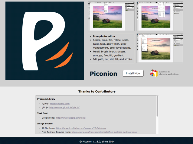 Piconion 輕量型影像處理工具，免下載安裝，用瀏覽器進行圖片編輯（Chrome 擴充功能）