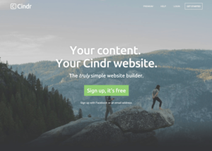 Cindr 免費網站架設平台，輕鬆建置行動裝置相容的單頁式網站