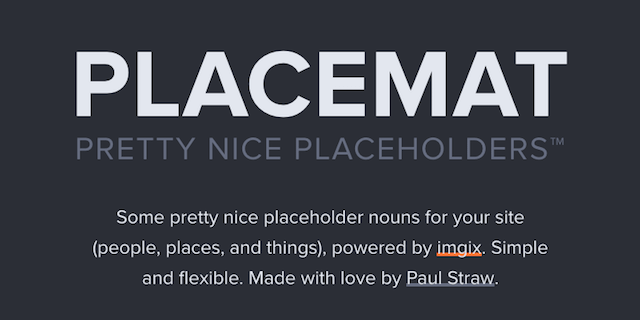 Placemat 漂亮的佔位圖片產生器，開發網頁快速嵌入特定尺寸範例圖片
