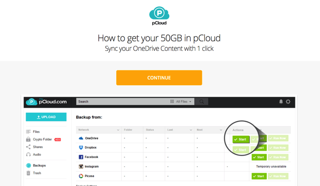 將 pCloud 連接 OneDrive 帳號，免費增加 50 GB 雲端硬碟空間教學