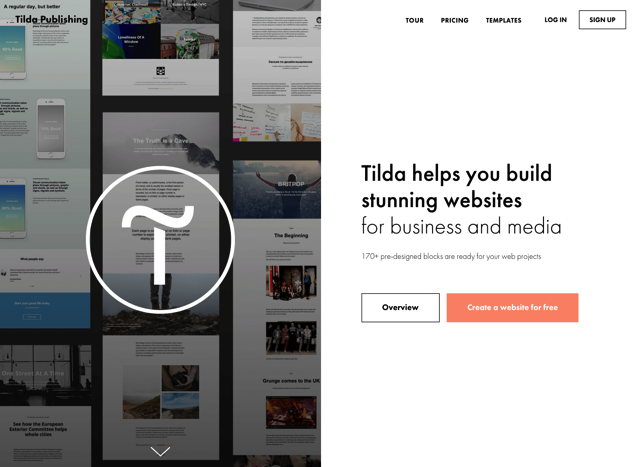 Tilda Publishing 免費網頁製作平台，超過 170 種內容類型幫你做出獨一無二網站