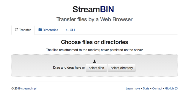 StreamBIN 以瀏覽器傳輸檔案更安全，不受大小或速度限制
