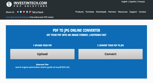 Investintech Convert PDF to JPG Online