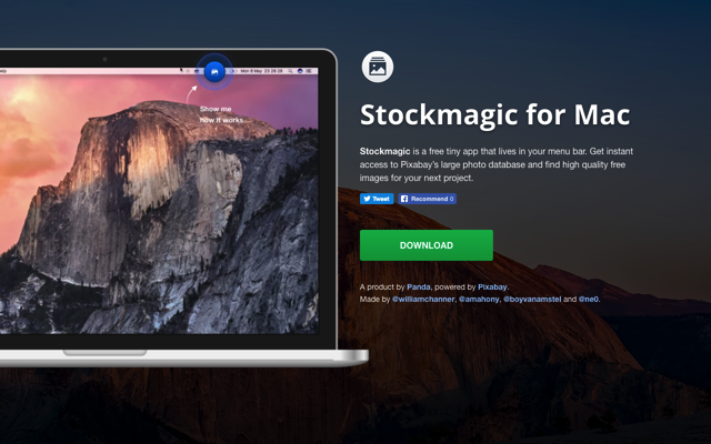 Stockmagic for Mac 免費圖庫 Pixabay 桌面應用程式，直接拖曳使用素材