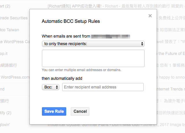 Auto BCC for Gmail