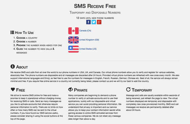 SMS Receive Free