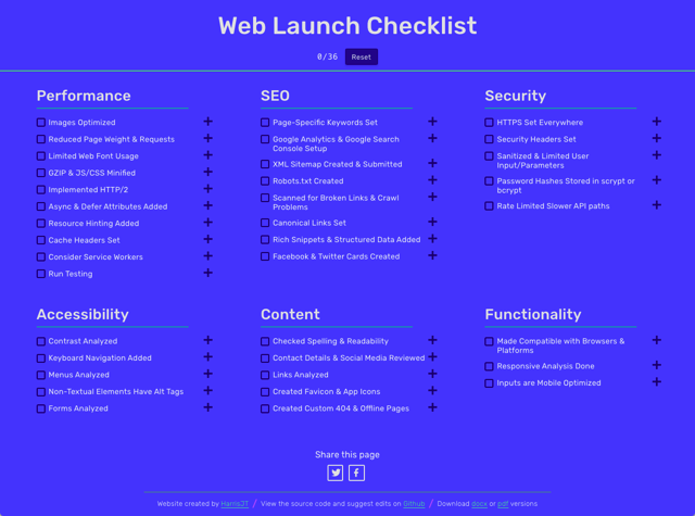 Web Launch Checklist