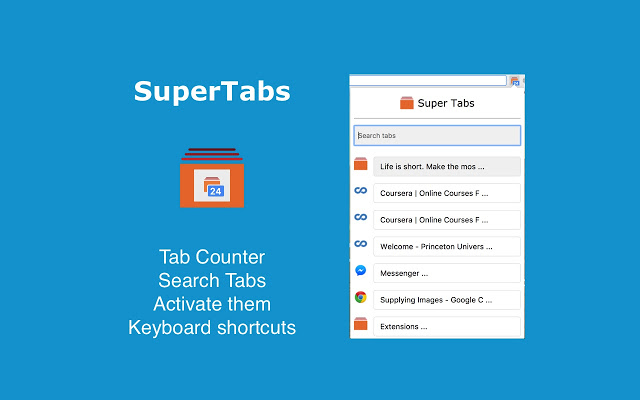 SuperTabs 強化瀏覽器分頁功能，快速切換頁面還可搜尋（Chrome 擴充功能）