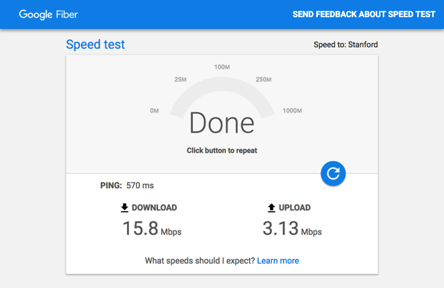 Google Fiber Speed Test