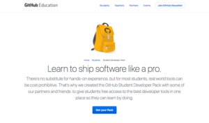 GitHub Education 開放所有學生免費使用軟體開發套裝，學校信箱就可申請