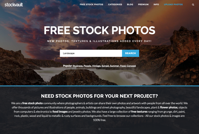Stockvault 收錄 12 萬張免費相片圖庫，可上傳攝影作品獲取收益