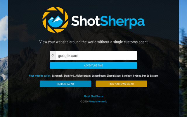 ShotSherpa 利用全球各城市網路節點查看你的網站顯示效果