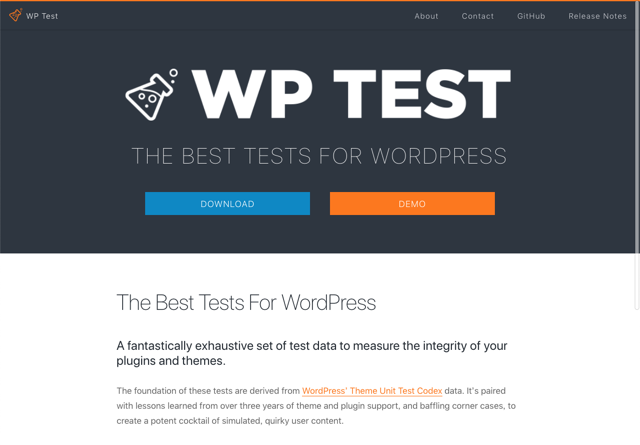 WP Test 測試 WordPress 最棒範例內容，填充各種內容協助開發佈景主題