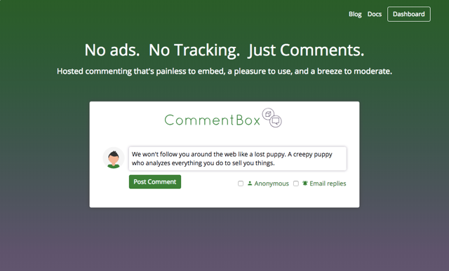 CommentBox.io 沒有廣告、不追蹤用戶隱私的網站留言系統