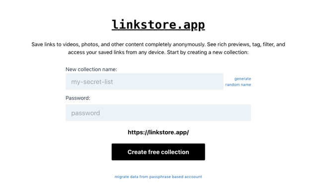 linkstore.app 網址儲存工具，匿名保存影片、相片或任何網頁免註冊
