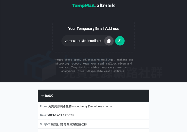 TempMail.altmails