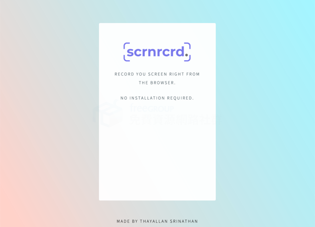 Scrnrcrd 從瀏覽器螢幕錄影，免安裝或下載軟體外掛程式