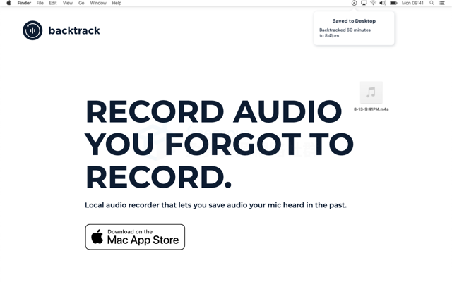 忘記按下錄音？Backtrack 幫你回溯前一小時的聲音紀錄（macOS）
