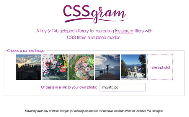 CSSgram 以 CSS 和 Sass 編寫而成 Instagram 濾鏡效果