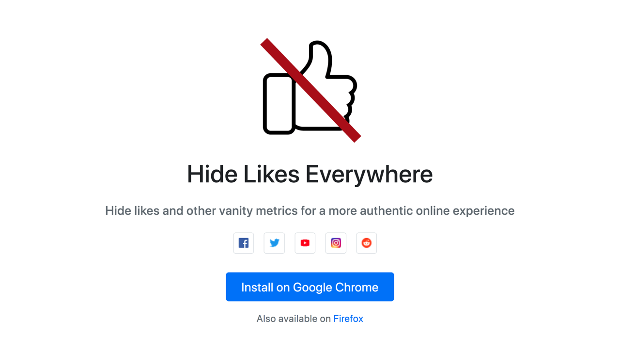 Hide Likes Everywhere 隱藏臉書、IG 按讚愛心數，回歸最真實的分享