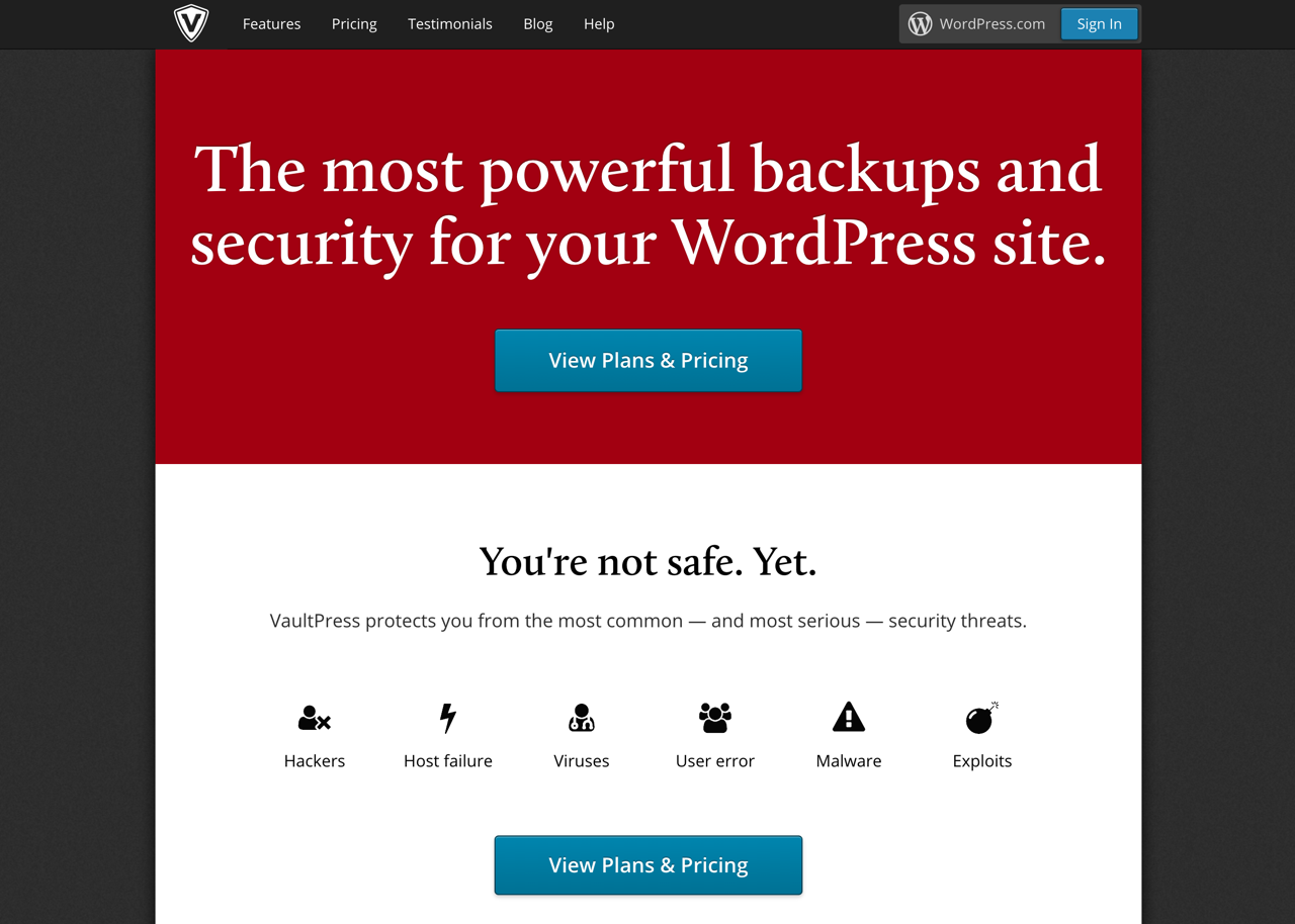 VaultPress 完整備份你的 WordPress 網站，無痛搬家或回復特定時間點