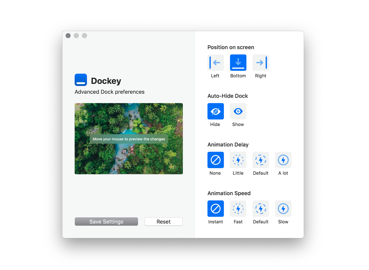 Dockey 調整 Dock 動態效果延遲時間和速度，讓 Mac 使用更有效率