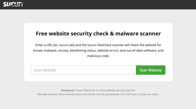 Sucuri SiteCheck 免費網站安全檢測，掃描有無惡意程式或被列入黑名單