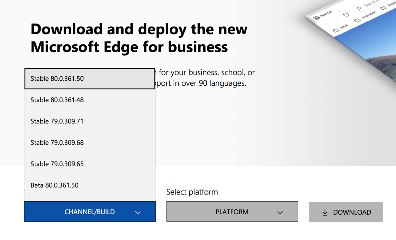 Microsoft Edge 離線安裝檔下載