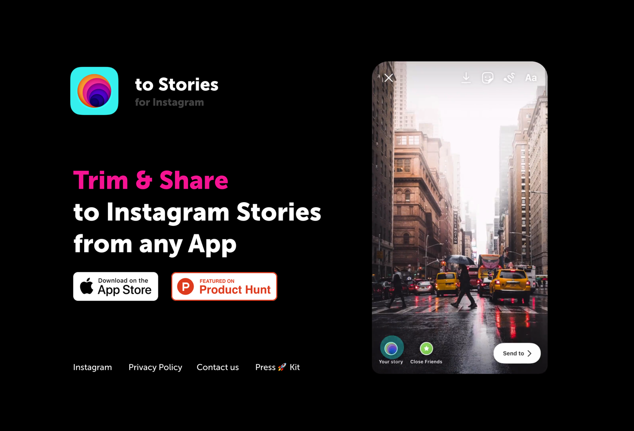 to Stories 快速將相片影片分享 Instagram 限時動態，支援各種常見 App