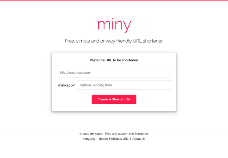 Miny.app 免費、簡單且注重隱私的縮網址，不追蹤紀錄個人資訊