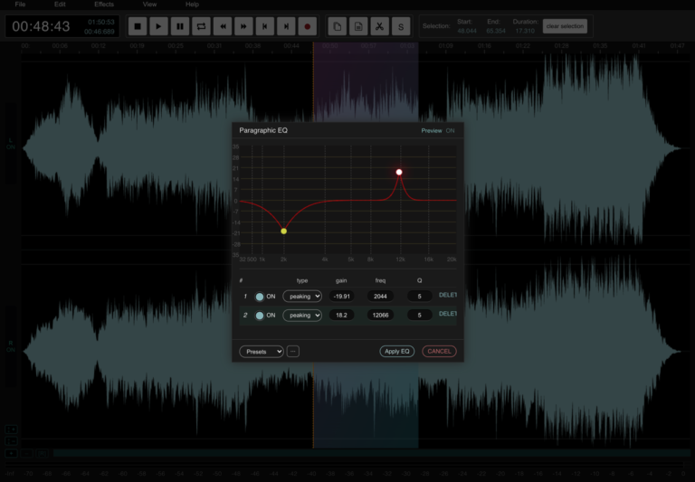 AudioMass 免費開源線上音訊編輯器，以瀏覽器剪輯音樂檔加入效果處理