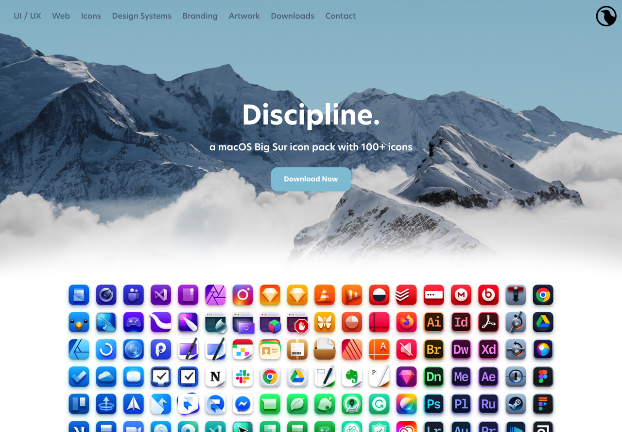 Discipline 採用 macOS Big Sur 風格設計 100+ 常見應用程式圖案